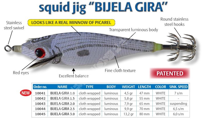 BIJELA GIRA Pesca cefalópodos Dtd