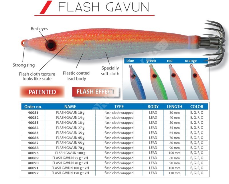 FLASH GAVUN Pesca cefalópodos Dtd