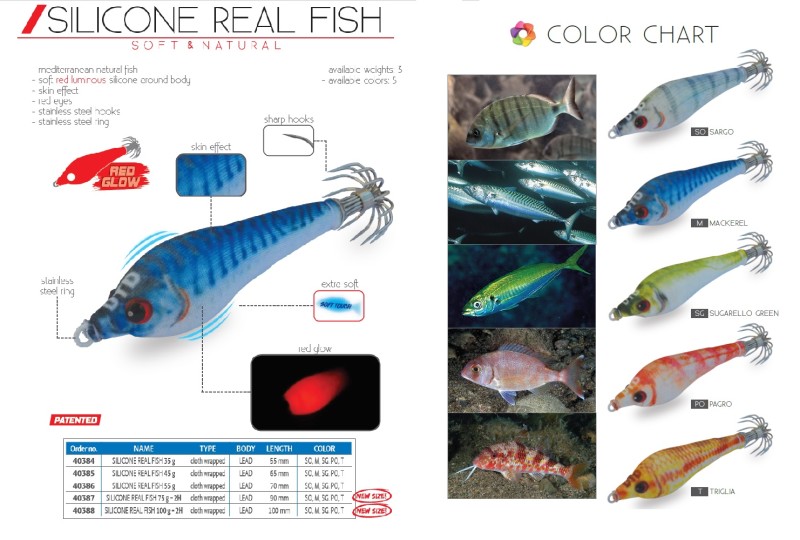 SILICONE REAL FISH Pesca cefalópodos Dtd