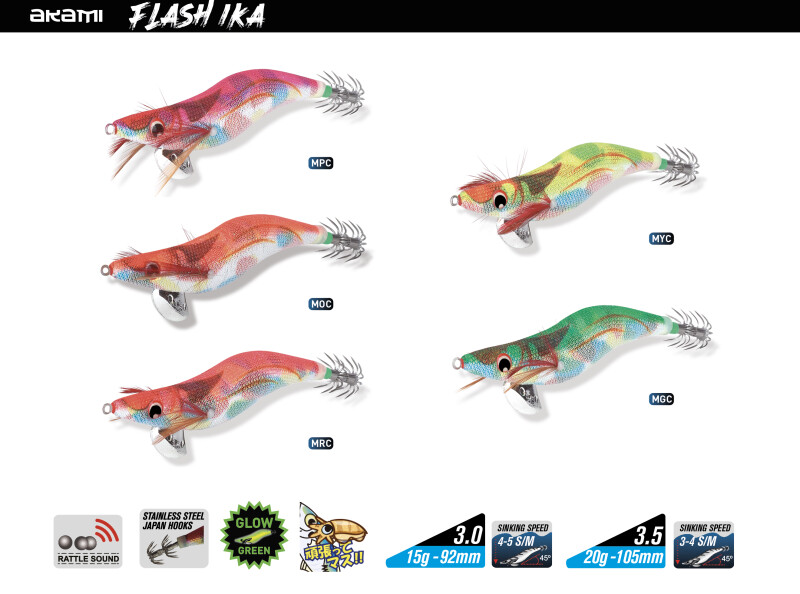 COLORES FLASH IKA Pesca cefalópodos Jibidevones