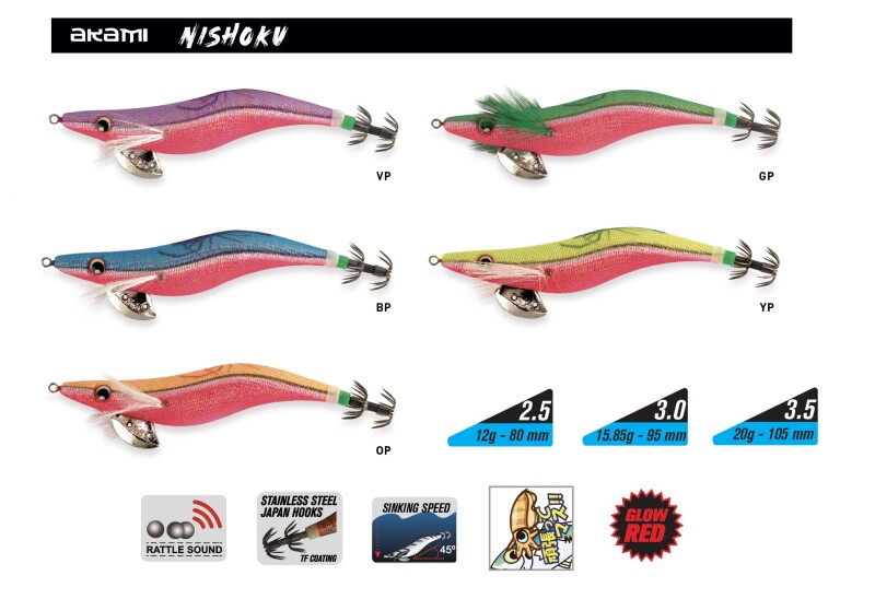COLORES NISHOKU Pesca cefalópodos AKAMI