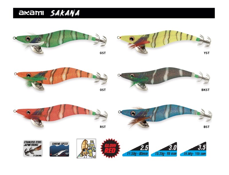COLORES SAKANA Pesca cefalópodos AKAMI