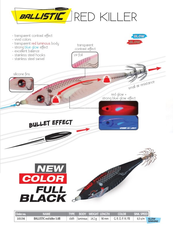 BALLISTIC RED KILLER BLACK BALLISTIC RED KILLER Pesca cefalópodos Dtd