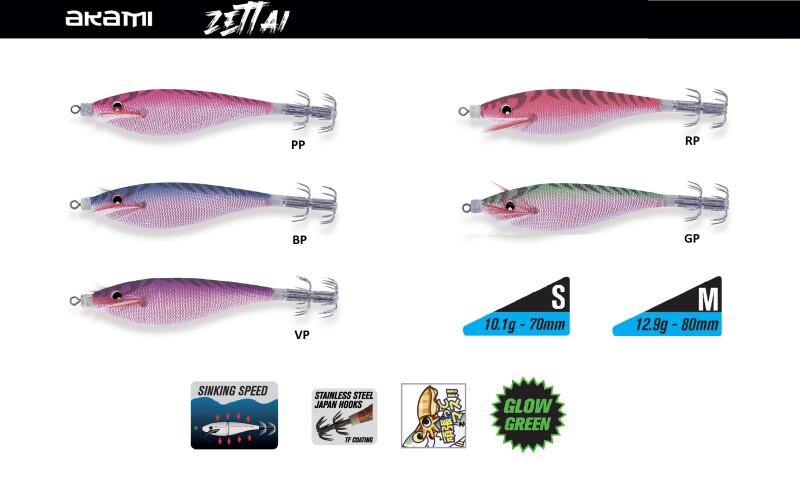 COLORES ZETTAI Pesca cefalópodos AKAMI