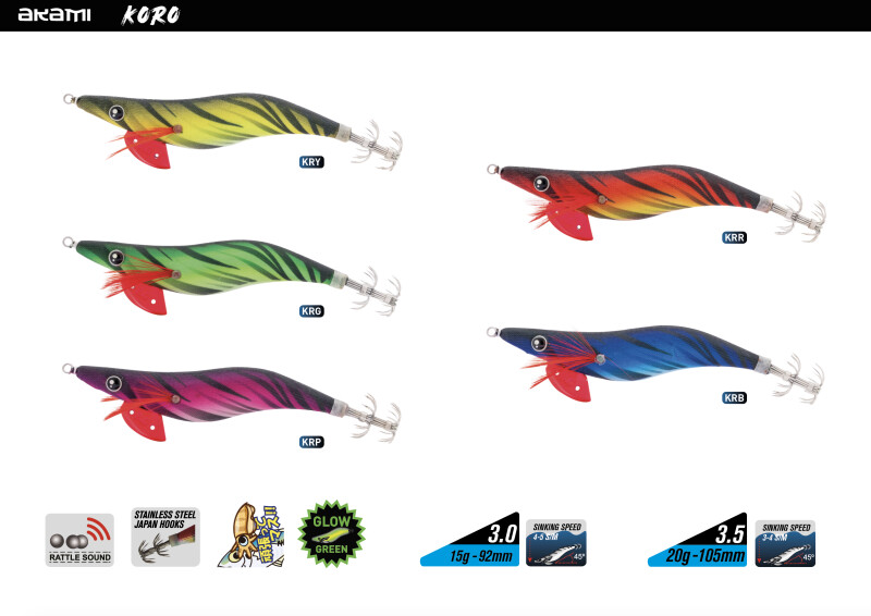 COLORES KORO Pesca cefalópodos AKAMI