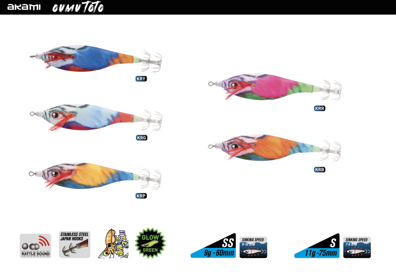COLORES OUMU TOTO Pesca cefalópodos AKAMI