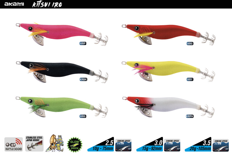 COLORES KITSUI IRO Pesca cefalópodos AKAMI