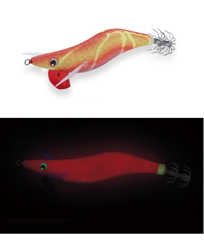 GLOW RED SENKO Pesca cefalópodos AKAMI