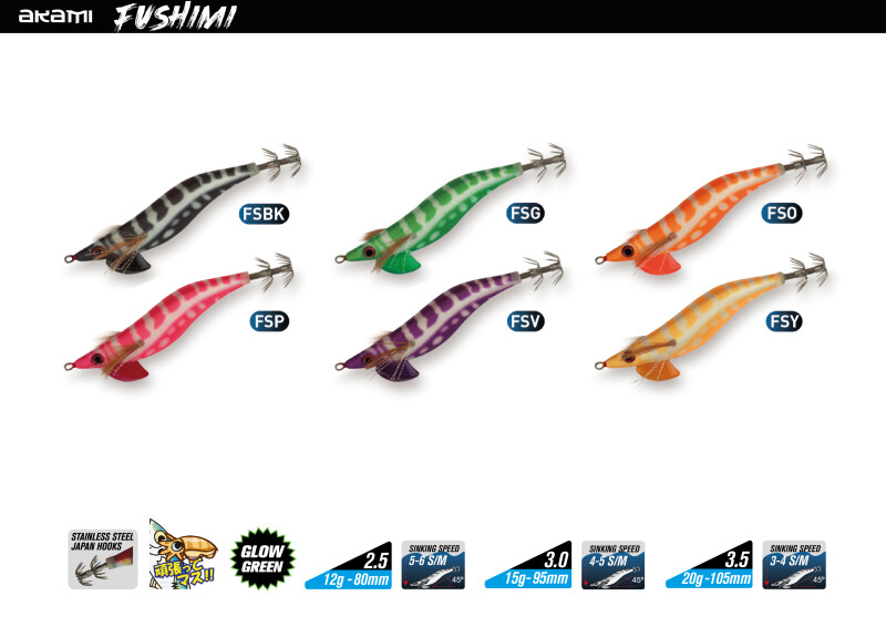 COLORES FUSHIMI Pesca cefalópodos AKAMI