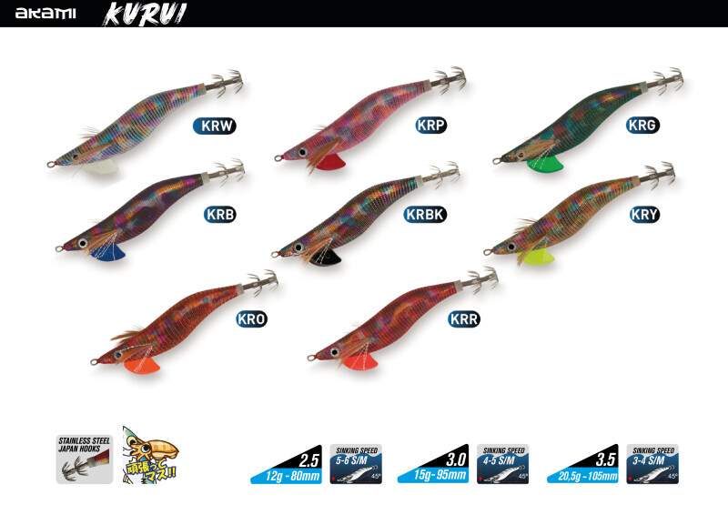 COLORES KURUI Pesca cefalópodos AKAMI